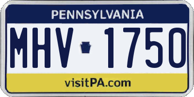 PA license plate MHV1750