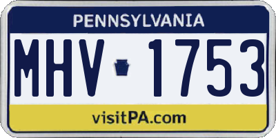 PA license plate MHV1753