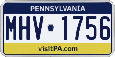 PA license plate MHV1756
