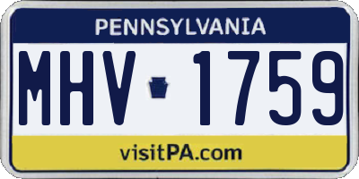 PA license plate MHV1759