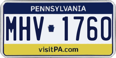 PA license plate MHV1760