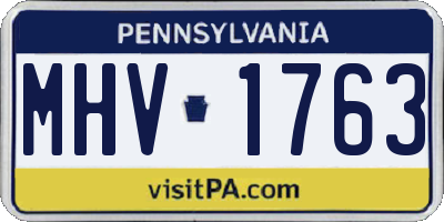 PA license plate MHV1763