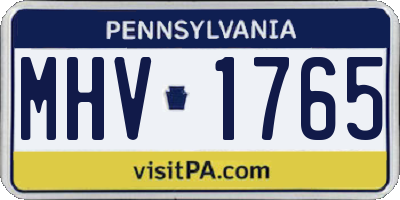 PA license plate MHV1765