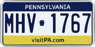 PA license plate MHV1767