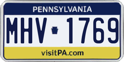 PA license plate MHV1769