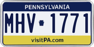 PA license plate MHV1771