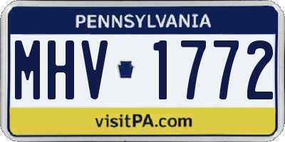 PA license plate MHV1772