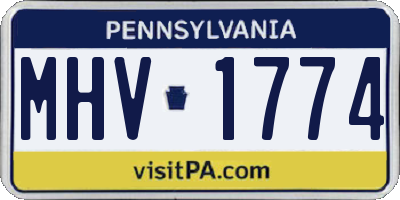 PA license plate MHV1774