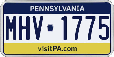 PA license plate MHV1775