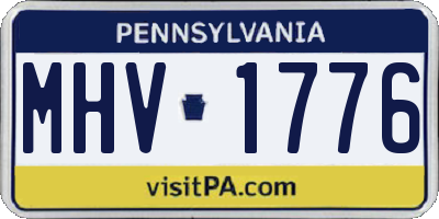 PA license plate MHV1776