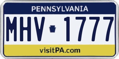 PA license plate MHV1777