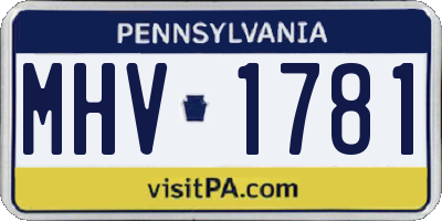 PA license plate MHV1781