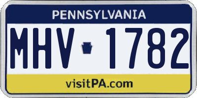 PA license plate MHV1782