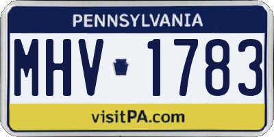 PA license plate MHV1783
