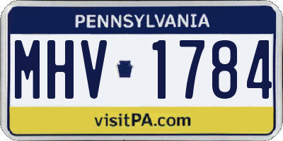 PA license plate MHV1784