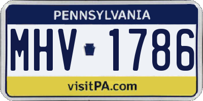 PA license plate MHV1786