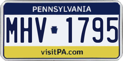 PA license plate MHV1795