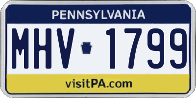 PA license plate MHV1799