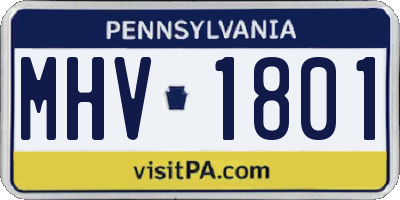PA license plate MHV1801