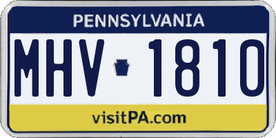 PA license plate MHV1810