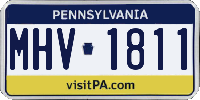 PA license plate MHV1811