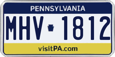 PA license plate MHV1812