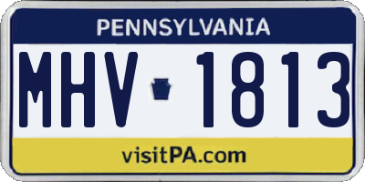 PA license plate MHV1813