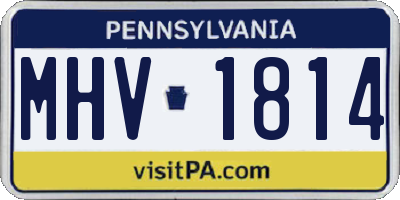 PA license plate MHV1814