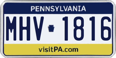PA license plate MHV1816