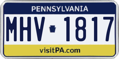 PA license plate MHV1817