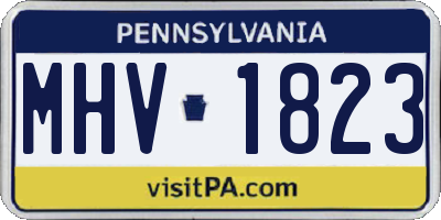 PA license plate MHV1823