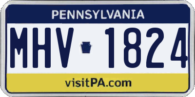 PA license plate MHV1824