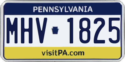 PA license plate MHV1825