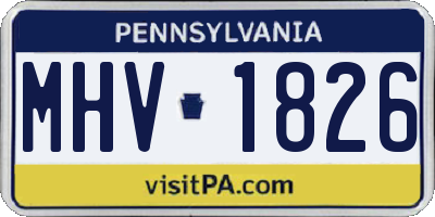 PA license plate MHV1826