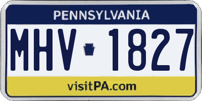 PA license plate MHV1827