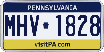 PA license plate MHV1828