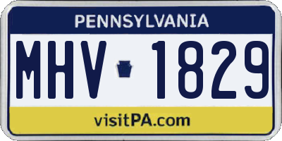 PA license plate MHV1829