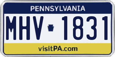 PA license plate MHV1831