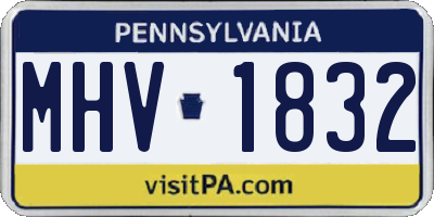 PA license plate MHV1832