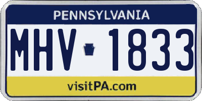PA license plate MHV1833