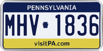 PA license plate MHV1836