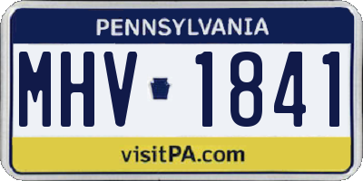 PA license plate MHV1841