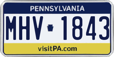 PA license plate MHV1843