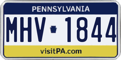 PA license plate MHV1844