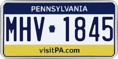 PA license plate MHV1845
