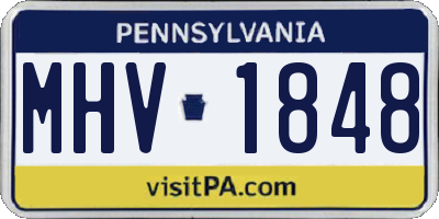 PA license plate MHV1848