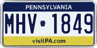 PA license plate MHV1849