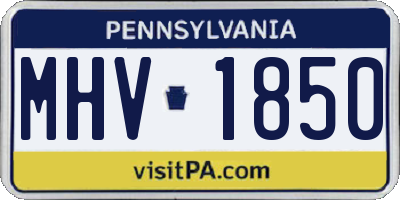 PA license plate MHV1850