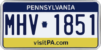 PA license plate MHV1851