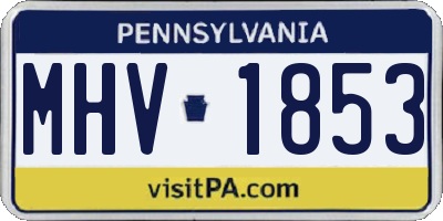 PA license plate MHV1853